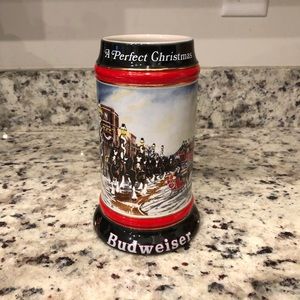 1992 Budweiser Christmas Collectible Beer Stein